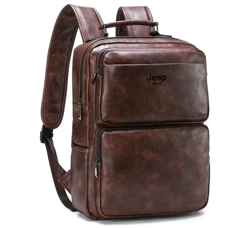 Mochila Jeep em Couro Genuino - Buluo Premium