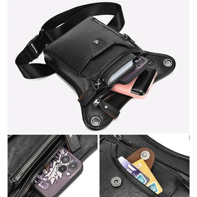 Pochete Masculino de Perna em Couro Genuino - Army Premium