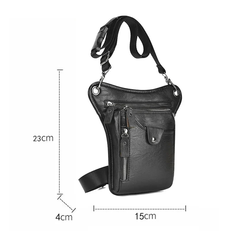 Pochete Masculino de Perna em Couro Genuino - Army Premium